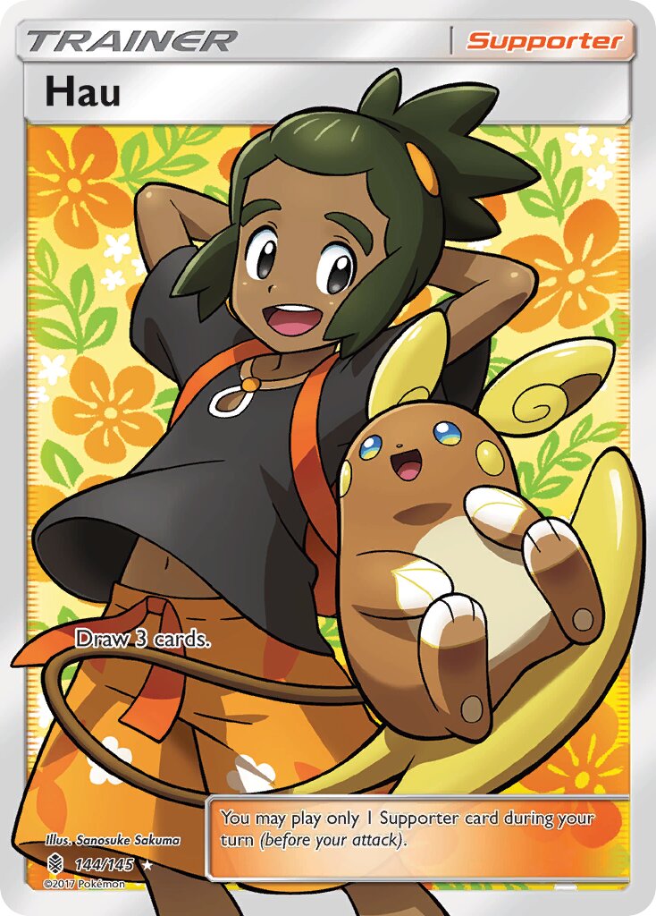 Hau 144/145 — Guardians Rising (English Pokémon TCG card)
