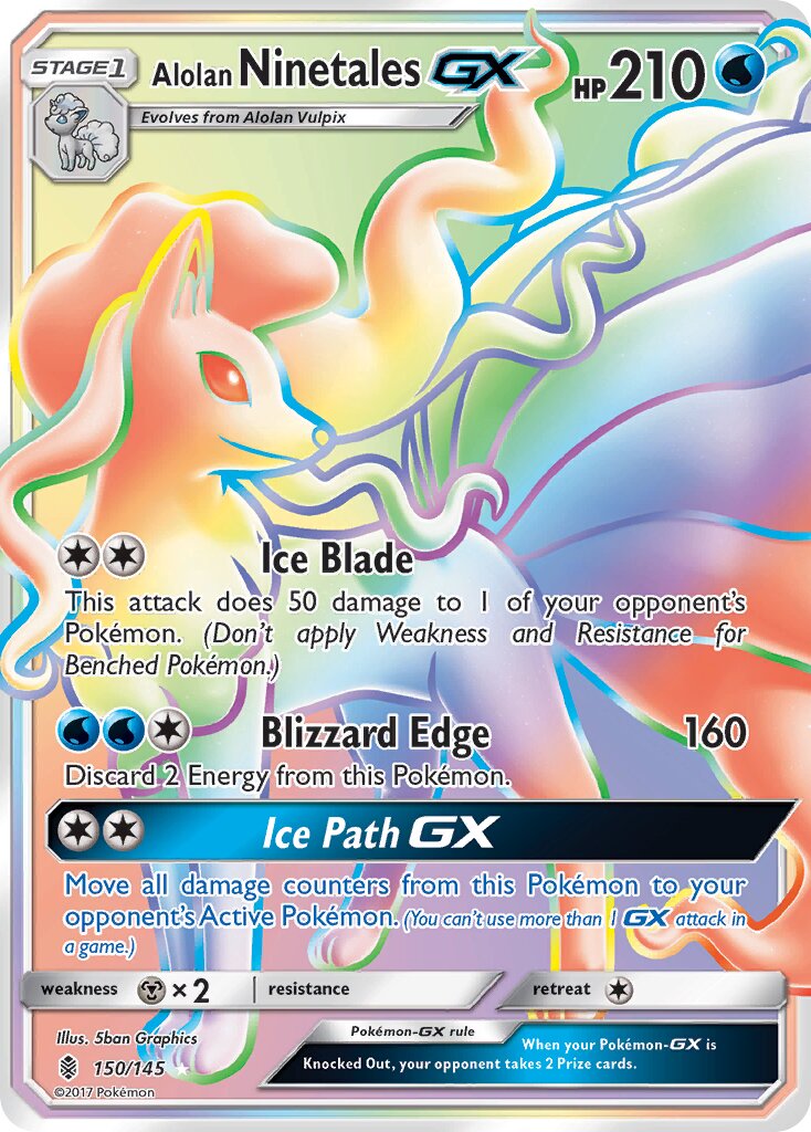 Alolan Ninetales-GX 150/145 — Guardians Rising (English Pokémon TCG card)