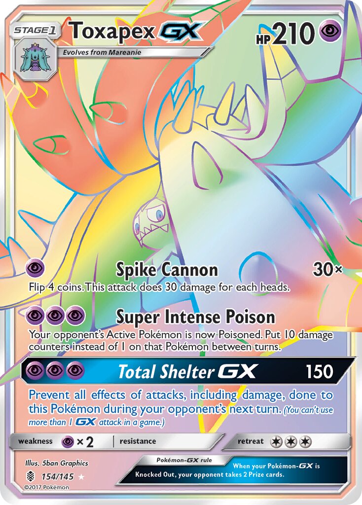 Toxapex-GX 154/145 — Guardians Rising (English Pokémon TCG card)