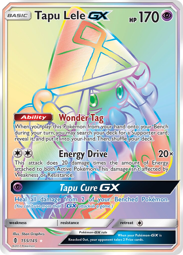 Tapu Lele-GX 155/145 — Guardians Rising (English Pokémon TCG card)