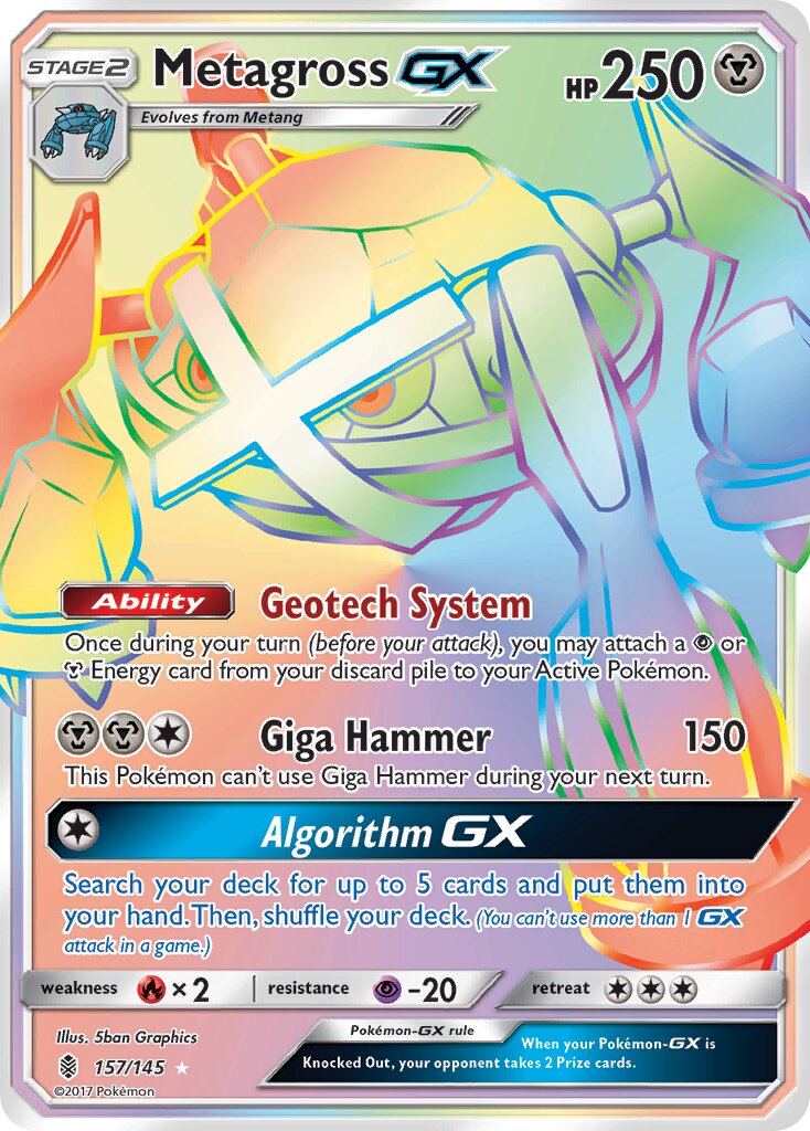Metagross-GX 157/145 — Guardians Rising (English Pokémon TCG card)