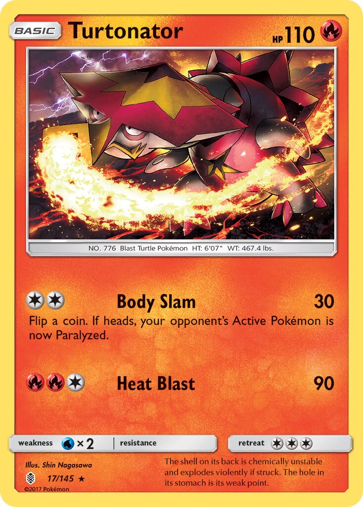 Turtonator 017/145 — Guardians Rising (English Pokémon TCG card)