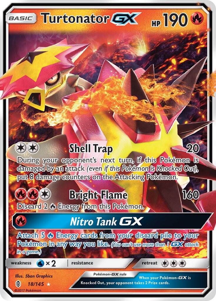 Turtonator-GX 018/145 — Guardians Rising (English Pokémon TCG card)