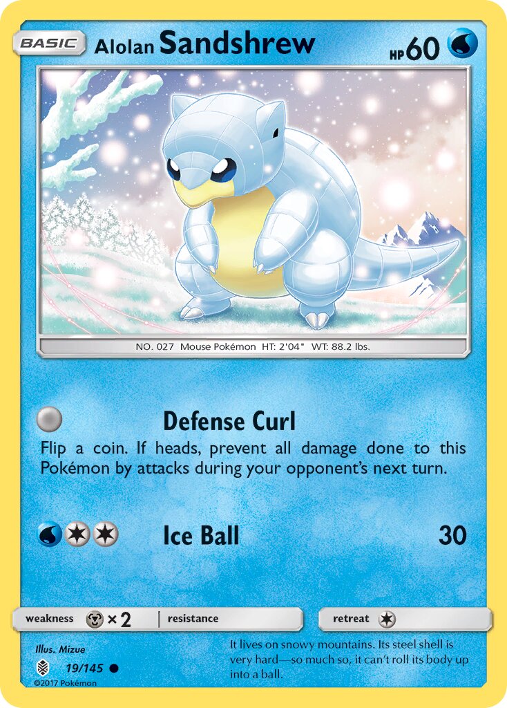Alolan Sandshrew 019/145 — Guardians Rising (English Pokémon TCG card)