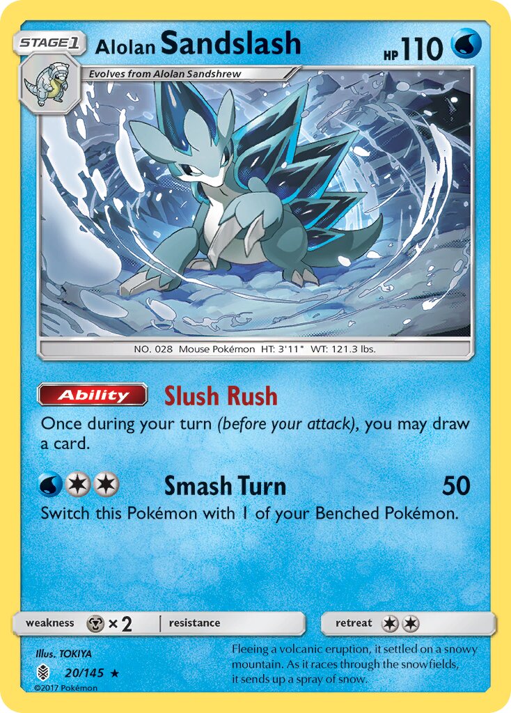 Alolan Sandslash 020/145 — Guardians Rising (English Pokémon TCG card)
