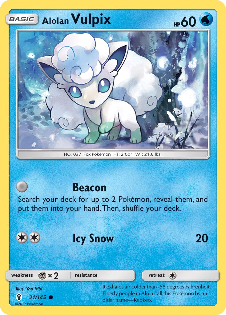 Alolan Vulpix 021/145 — Guardians Rising (English Pokémon TCG card)