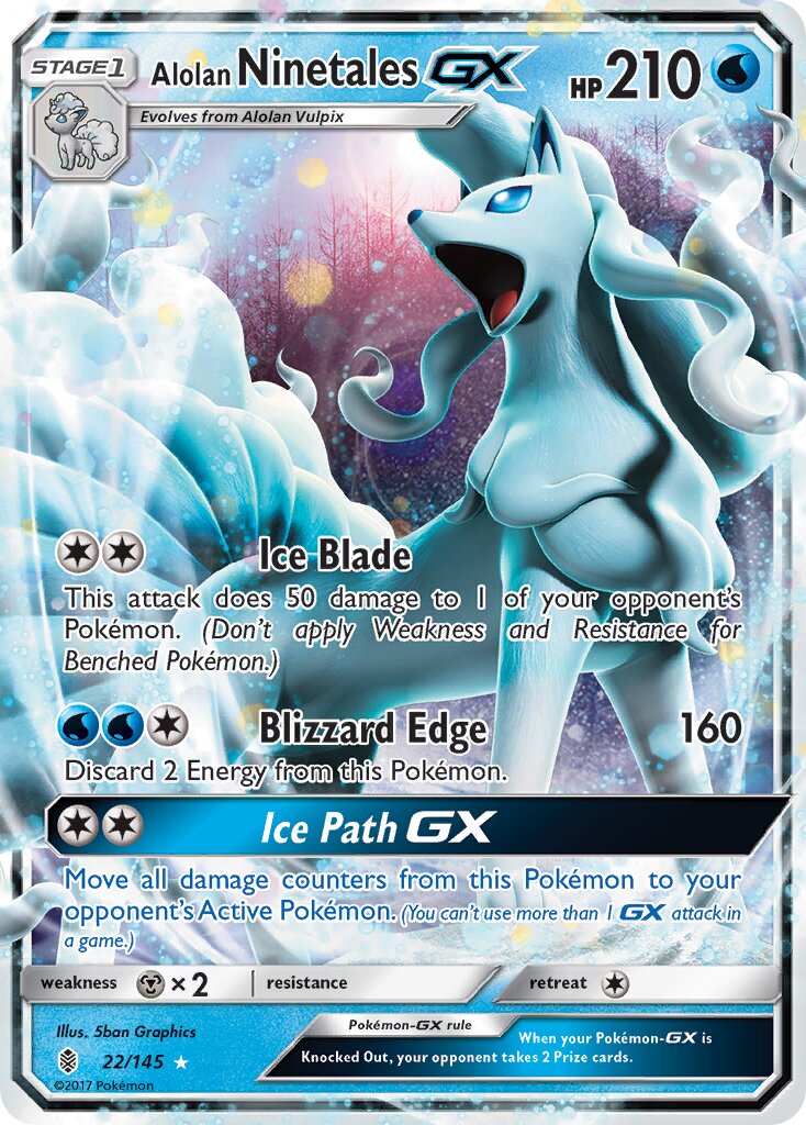 Alolan Ninetales-GX 022/145 — Guardians Rising (English Pokémon TCG card)