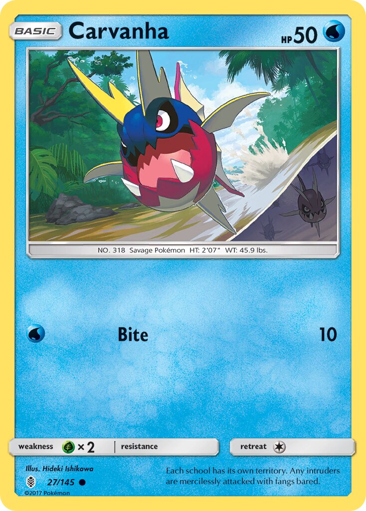 Carvanha 027/145 — Guardians Rising (English Pokémon TCG card)
