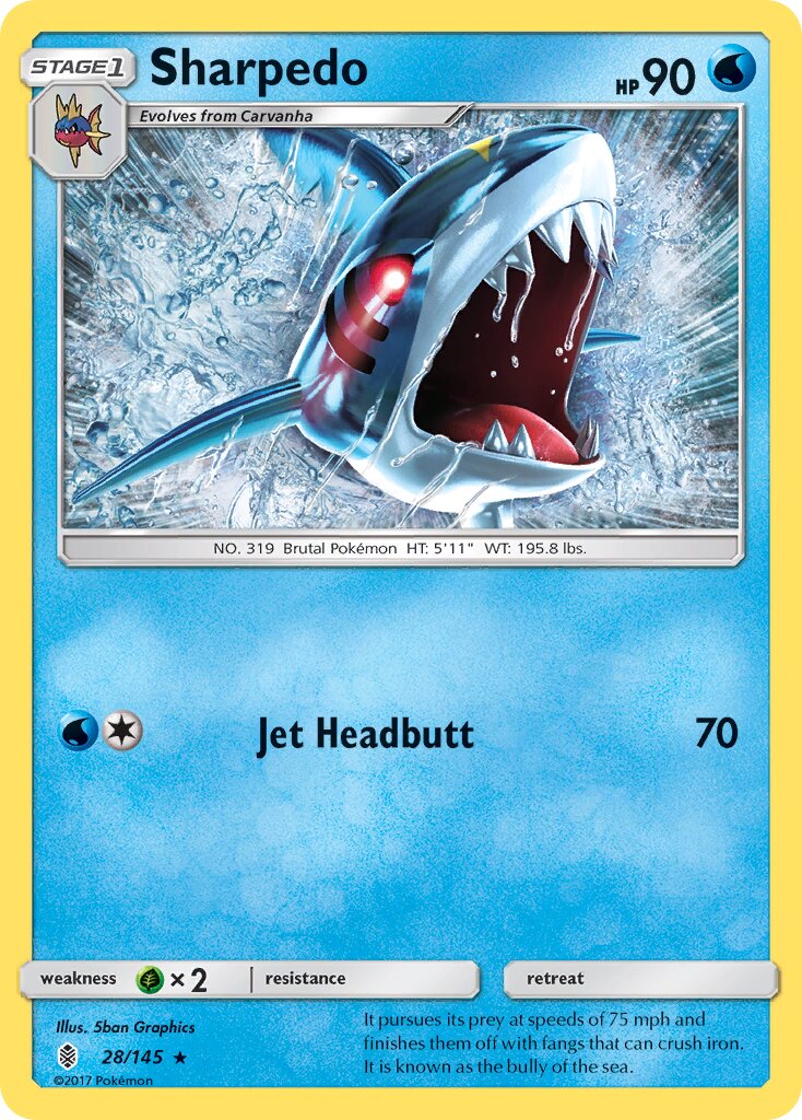 Sharpedo 028/145 — Guardians Rising (English Pokémon TCG card)
