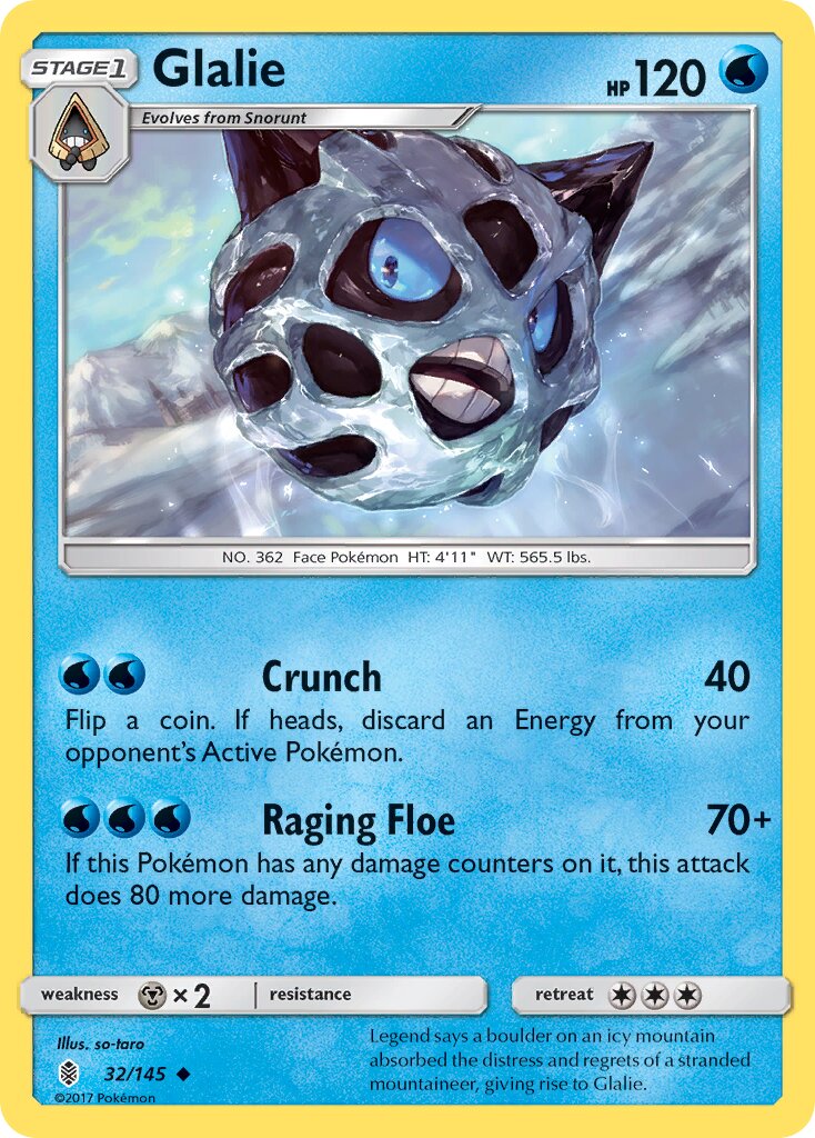 Glalie 032/145 — Guardians Rising (English Pokémon TCG card)
