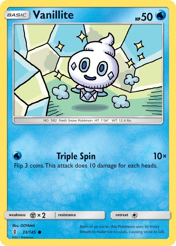 Vanillite 033/145 — Guardians Rising (English Pokémon TCG card)