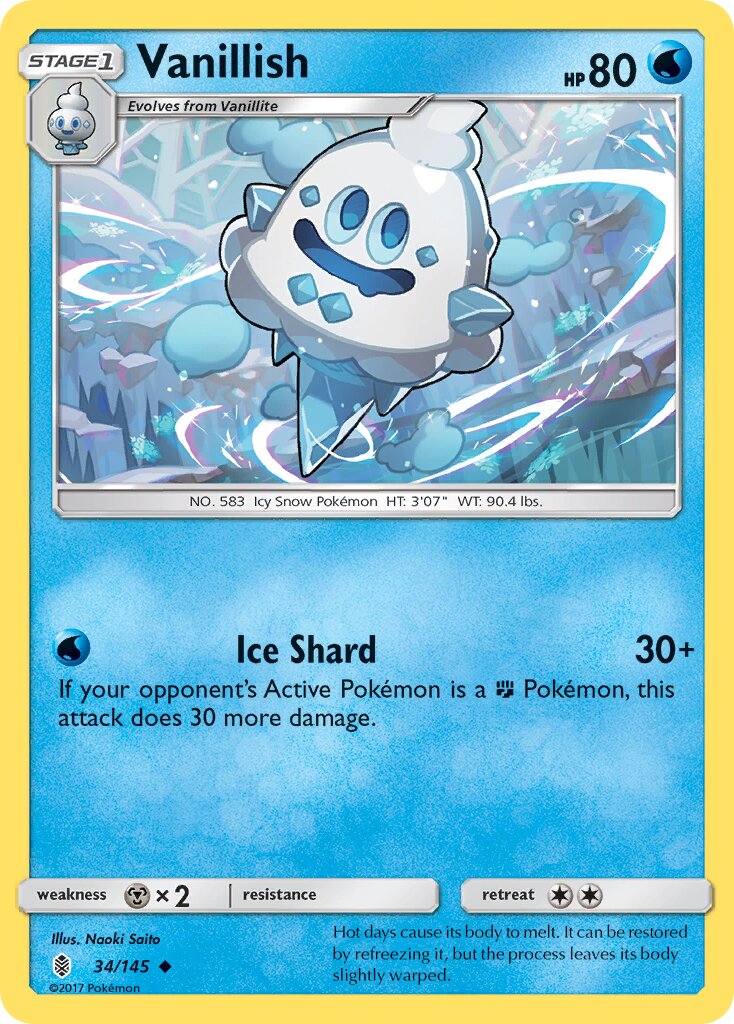 Vanillish 034/145 — Guardians Rising (English Pokémon TCG card)