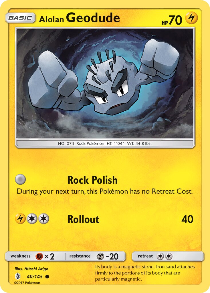 Alolan Geodude 040/145 — Guardians Rising (English Pokémon TCG card)