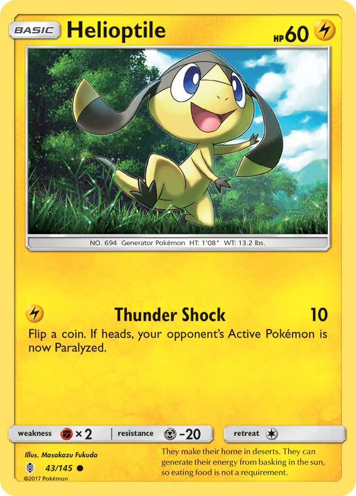 Helioptile 043/145 — Guardians Rising (English Pokémon TCG card)