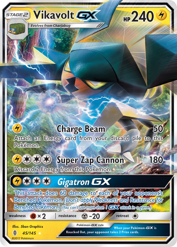 Vikavolt-GX 045/145 — Guardians Rising (English Pokémon TCG card)