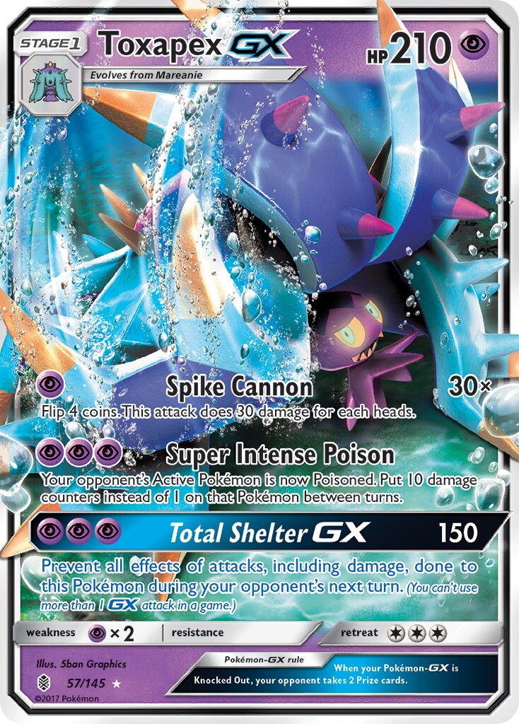 Toxapex-GX 057/145 — Guardians Rising (English Pokémon TCG card)
