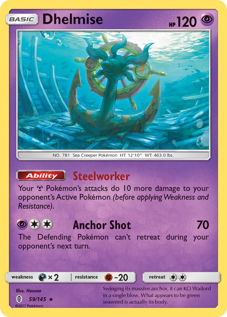 Dhelmise 059/145 — Guardians Rising (English Pokémon TCG card)