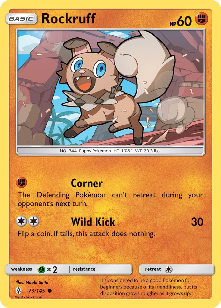 Rockruff 073/145 — Guardians Rising (English Pokémon TCG card)