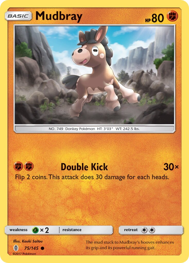 Mudbray 075/145 — Guardians Rising (English Pokémon TCG card)