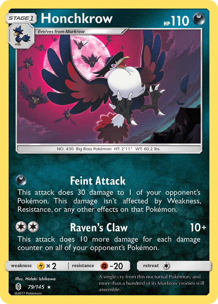 Honchkrow 079/145 — Guardians Rising (English Pokémon TCG card)