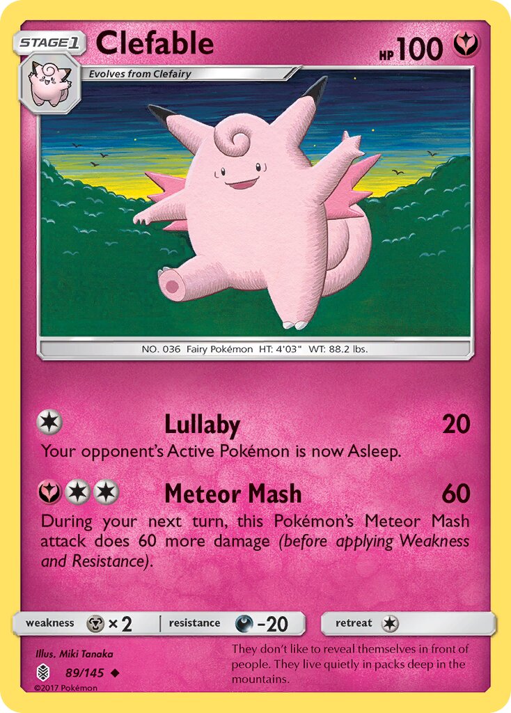 Clefable 089/145 — Guardians Rising (English Pokémon TCG card)