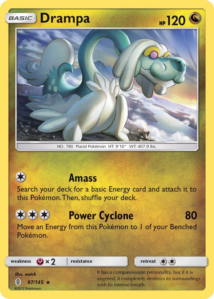 Drampa 097/145 — Guardians Rising (English Pokémon TCG card)