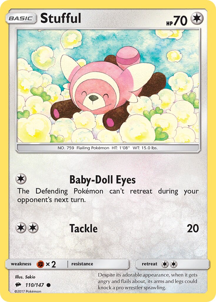 Stufful 110/147 — Burning Shadows (English Pokémon TCG card)