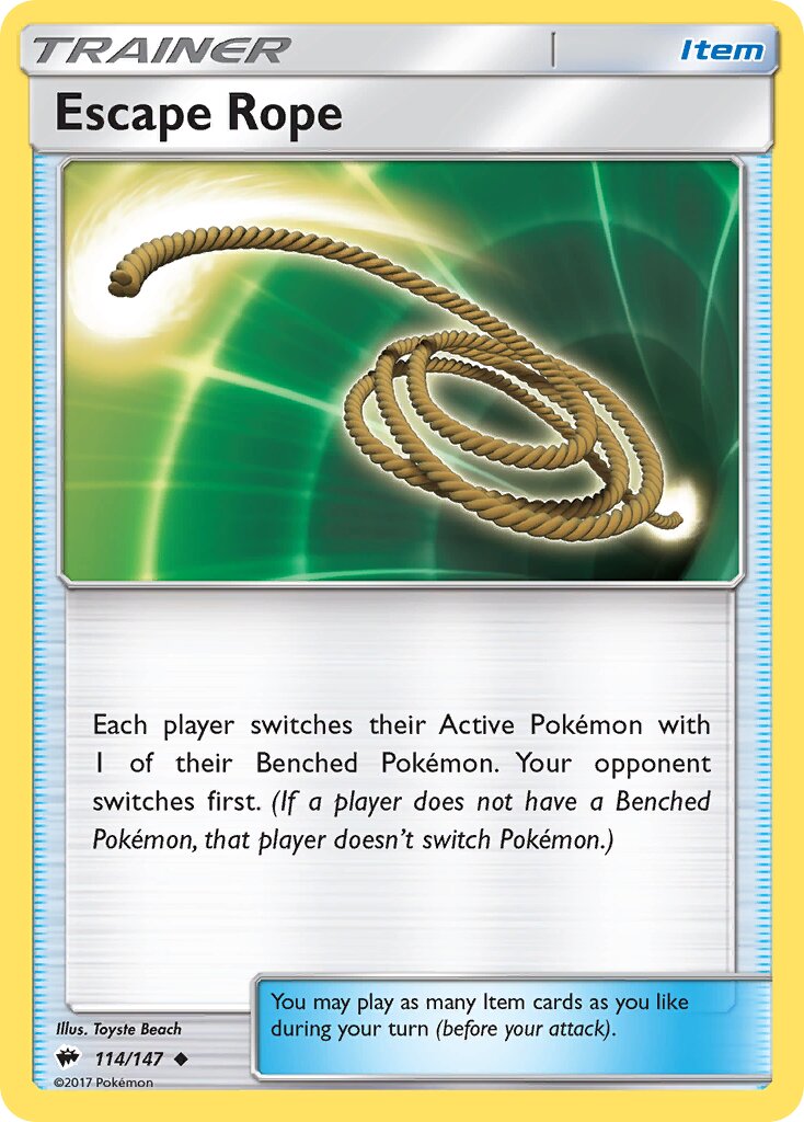 Escape Rope 114/147 — Burning Shadows (English Pokémon TCG card)