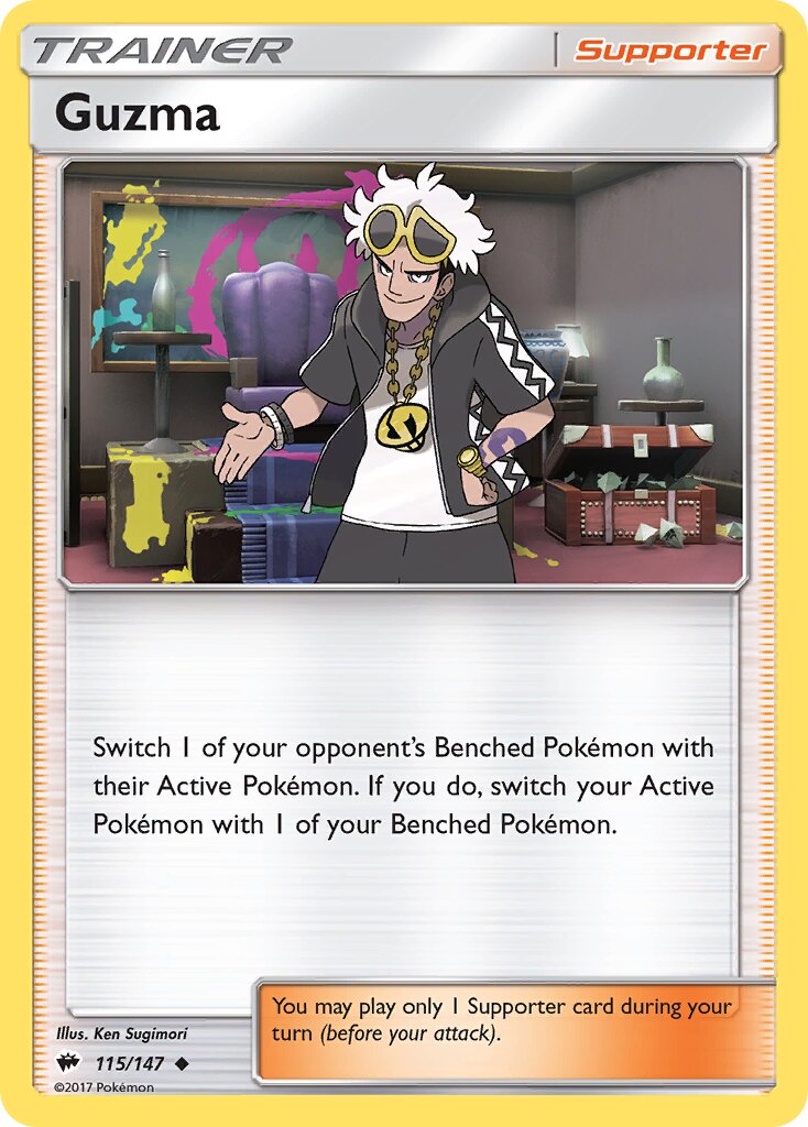 Guzma 115/147 — Burning Shadows (English Pokémon TCG card)