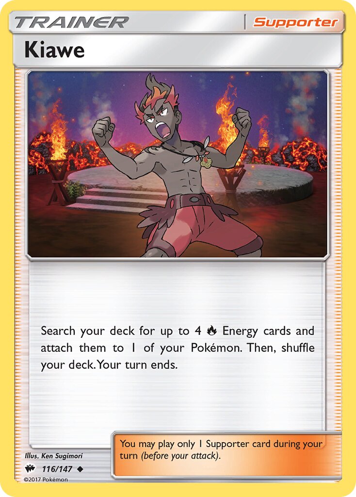 Kiawe 116/147 — Burning Shadows (English Pokémon TCG card)
