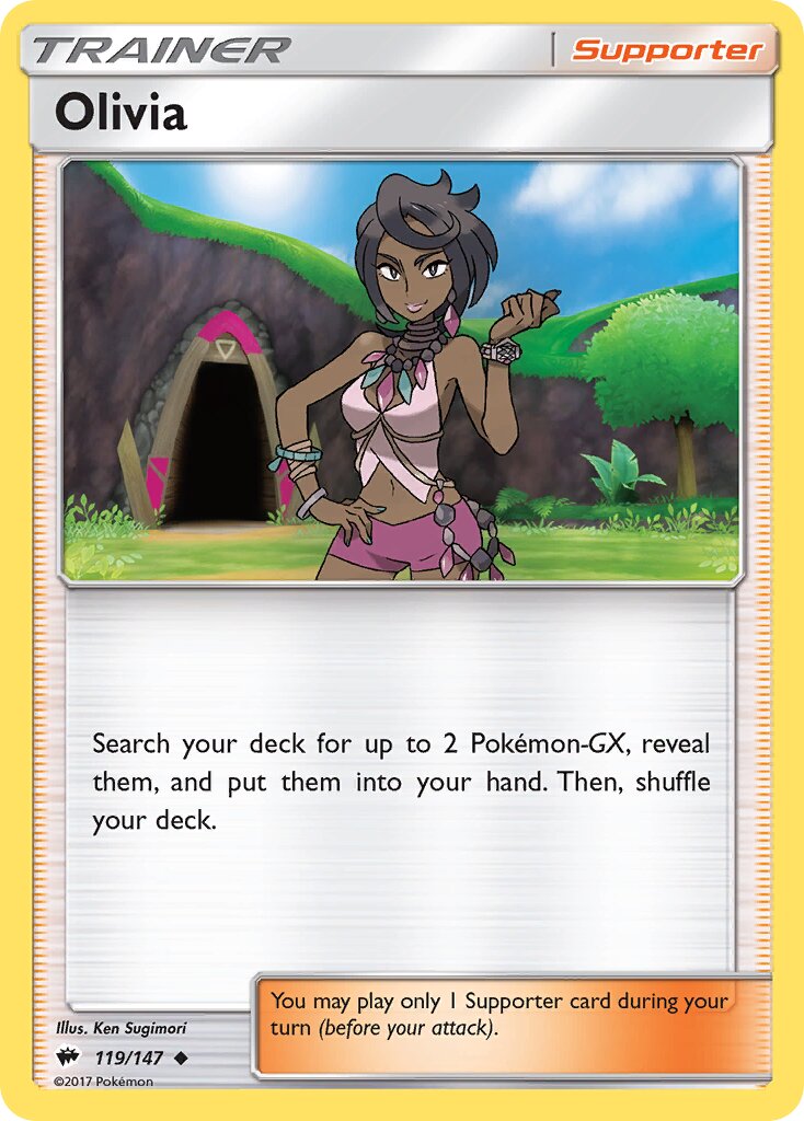 Olivia 119/147 — Burning Shadows (English Pokémon TCG card)