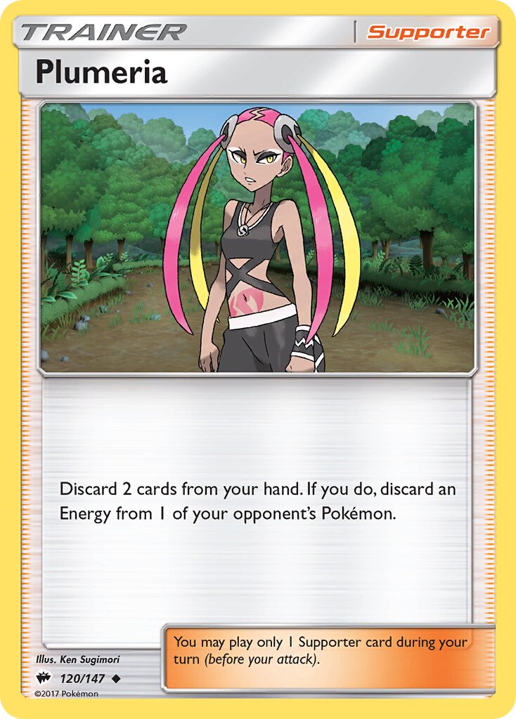 Plumeria 120/147 — Burning Shadows (English Pokémon TCG card)