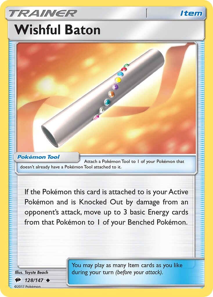 Wishful Baton 128/147 — Burning Shadows (English Pokémon TCG card)