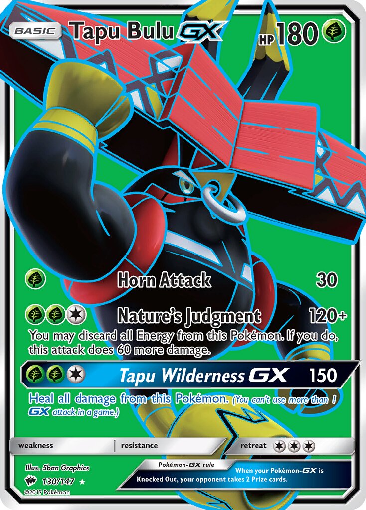 Tapu Bulu-GX 130/147 — Burning Shadows (English Pokémon TCG card)
