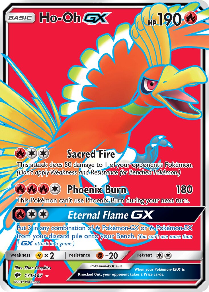 Ho-Oh-GX 131/147 — Burning Shadows (English Pokémon TCG card)