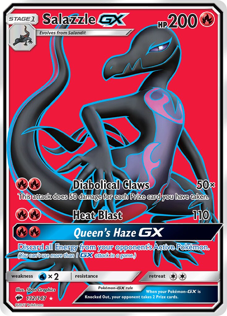 Salazzle-GX 132/147 — Burning Shadows (English Pokémon TCG card)