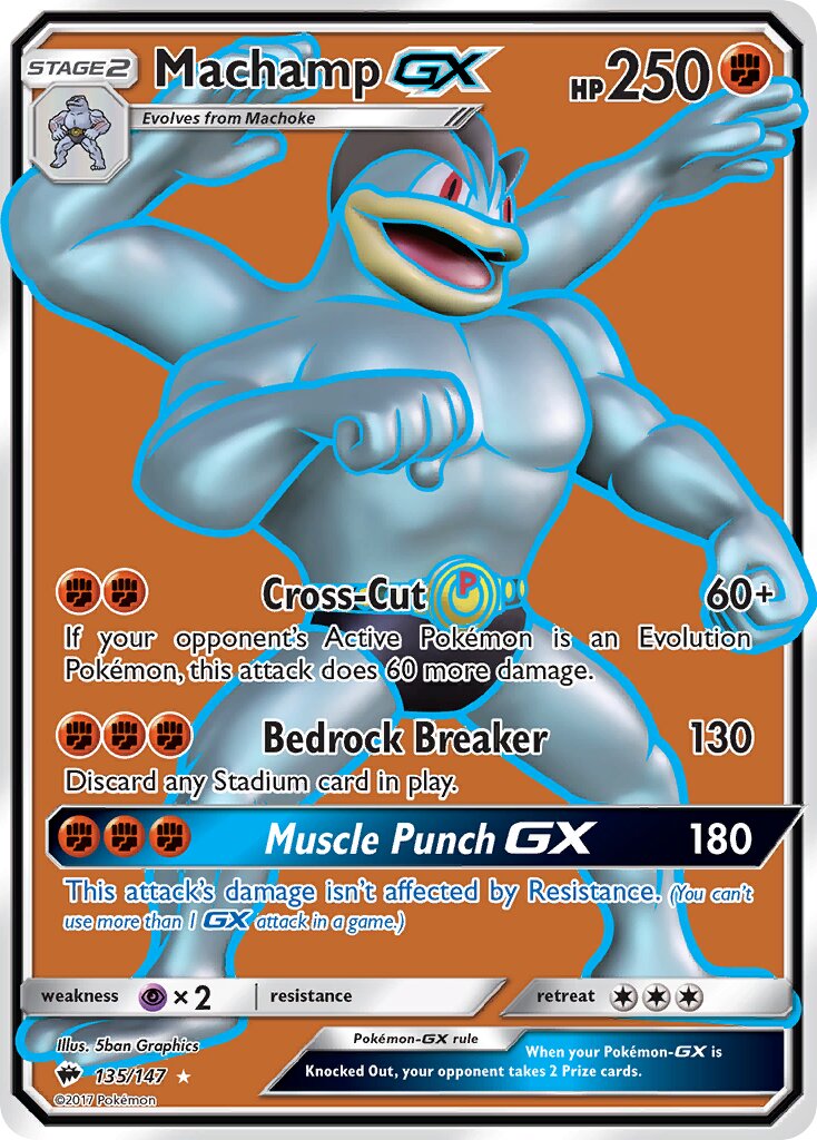 Machamp-GX 135/147 — Burning Shadows (English Pokémon TCG card)