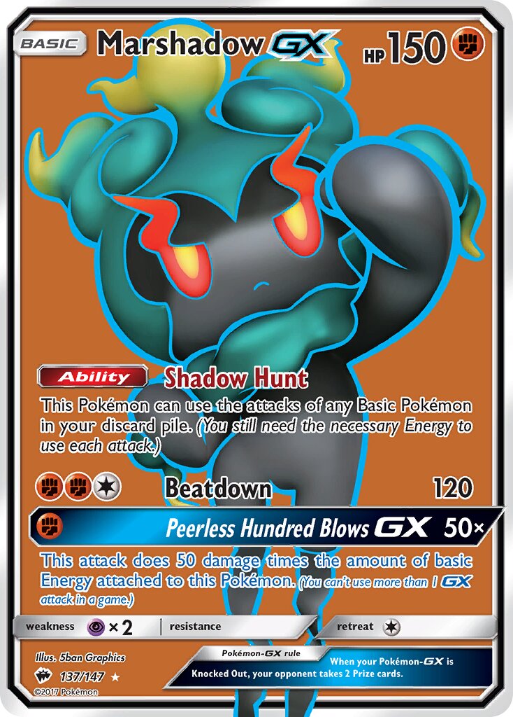 Marshadow-GX 137/147 — Burning Shadows (English Pokémon TCG card)