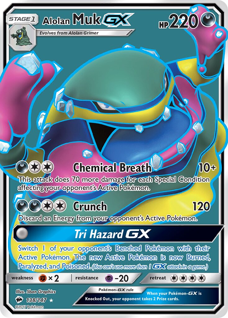 Alolan Muk-GX 138/147 — Burning Shadows (English Pokémon TCG card)