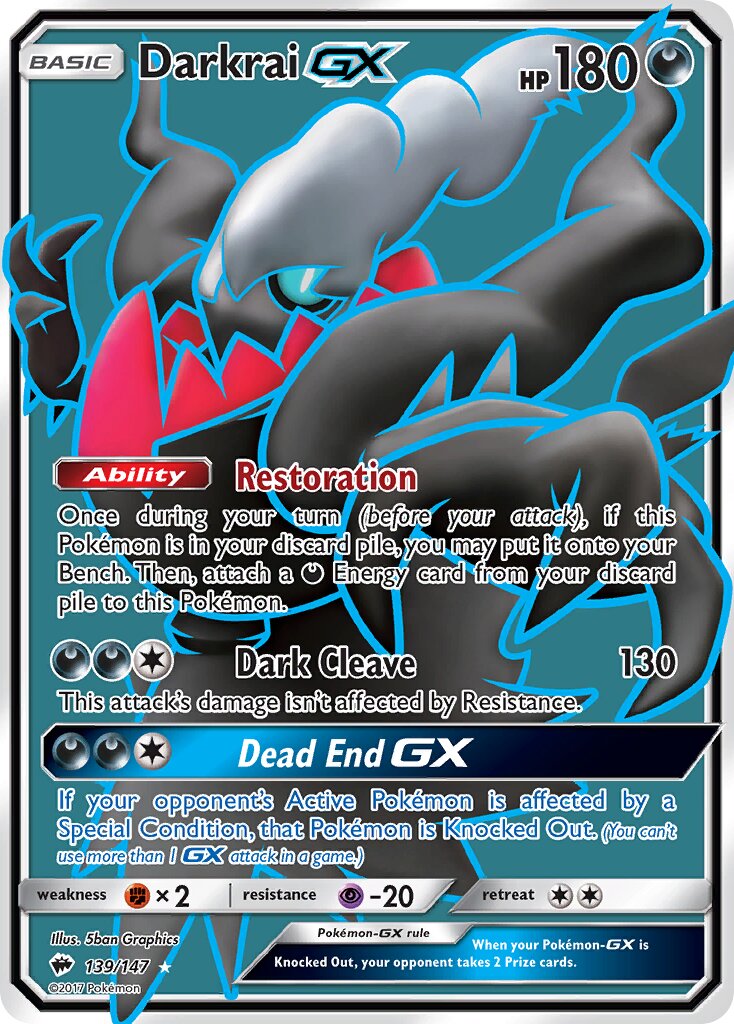 Darkrai-GX 139/147 — Burning Shadows (English Pokémon TCG card)