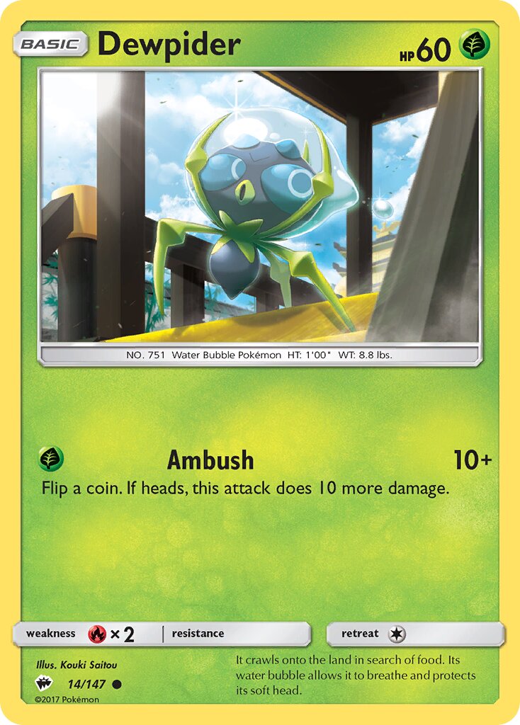 Dewpider 014/147 — Burning Shadows (English Pokémon TCG card)