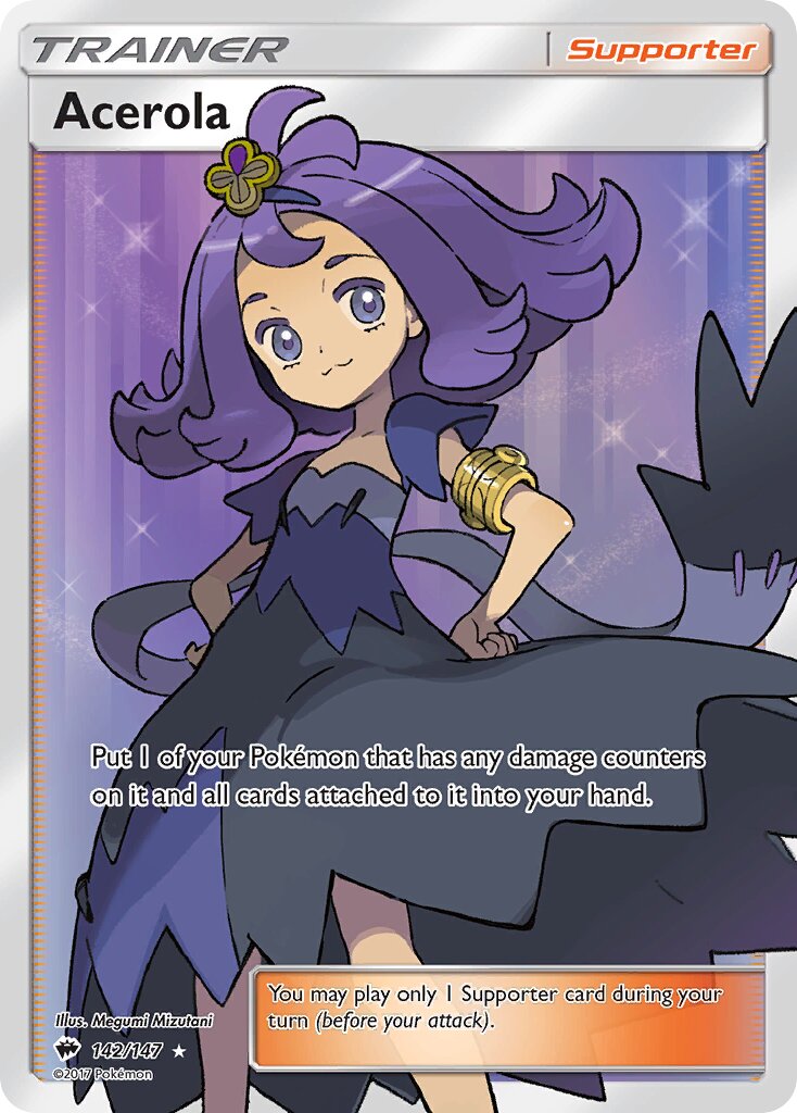 Acerola 142/147 — Burning Shadows (English Pokémon TCG card)