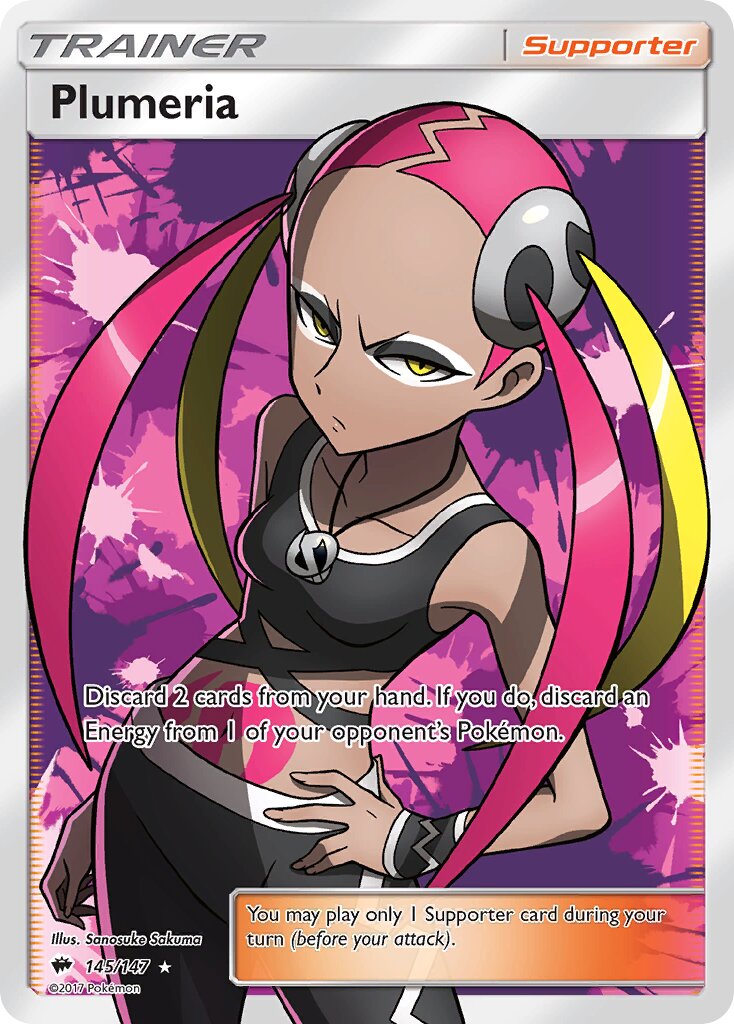 Plumeria 145/147 — Burning Shadows (English Pokémon TCG card)