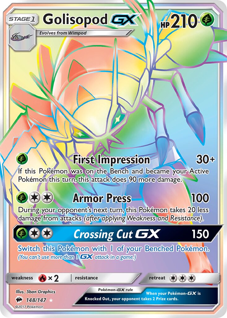 Golisopod-GX 148/147 — Burning Shadows (English Pokémon TCG card)