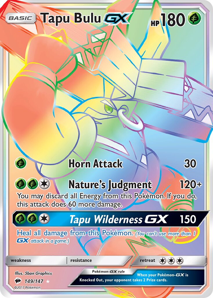 Tapu Bulu-GX 149/147 — Burning Shadows (English Pokémon TCG card)