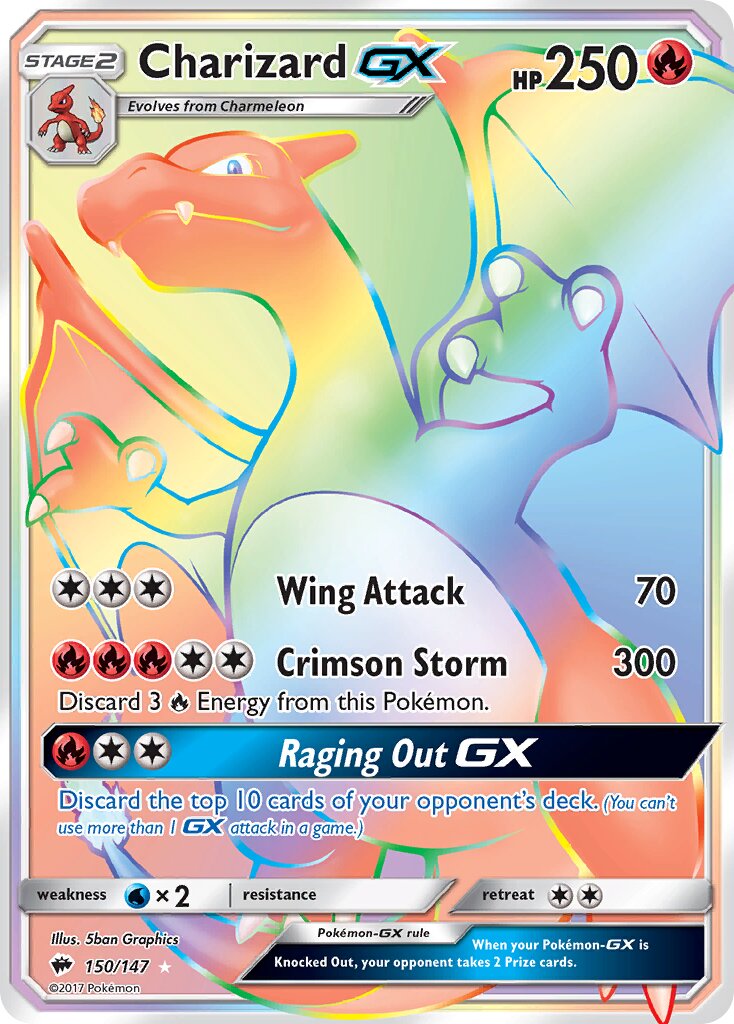 Charizard-GX 150/147 — Burning Shadows (English Pokémon TCG card)
