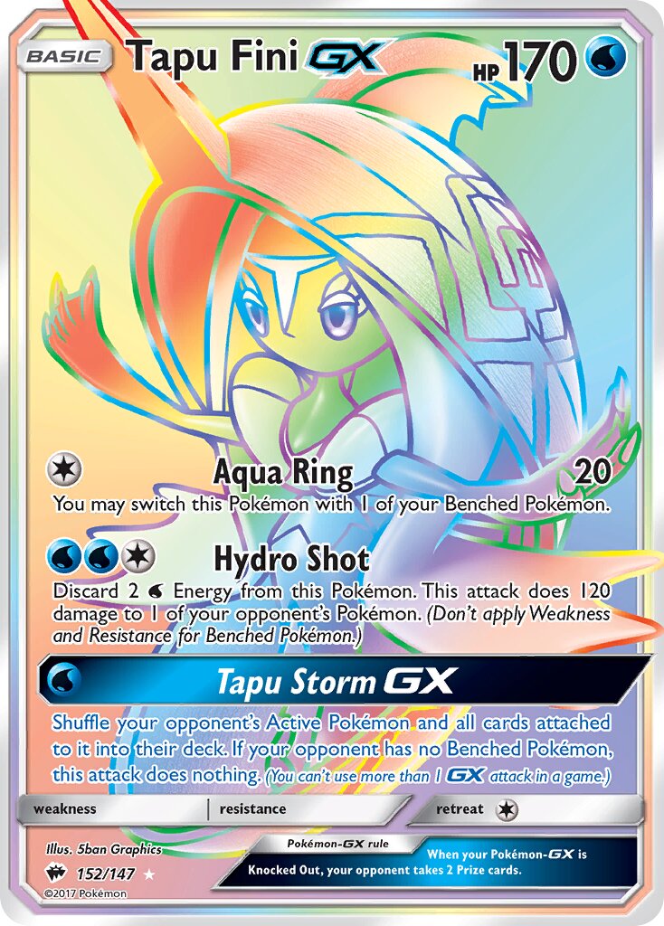 Tapu Fini-GX 152/147 — Burning Shadows (English Pokémon TCG card)