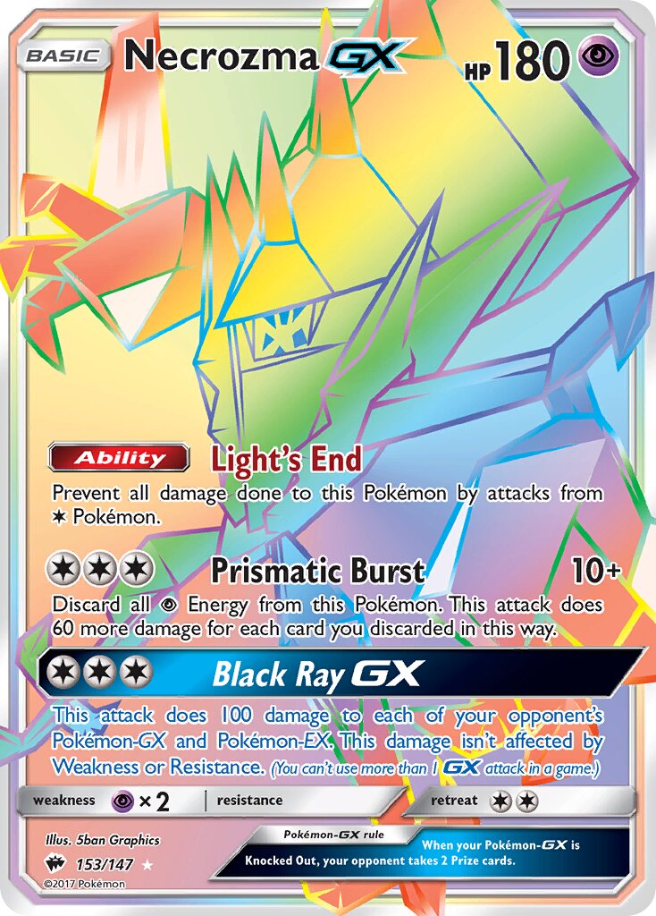 Necrozma-GX 153/147 — Burning Shadows (English Pokémon TCG card)