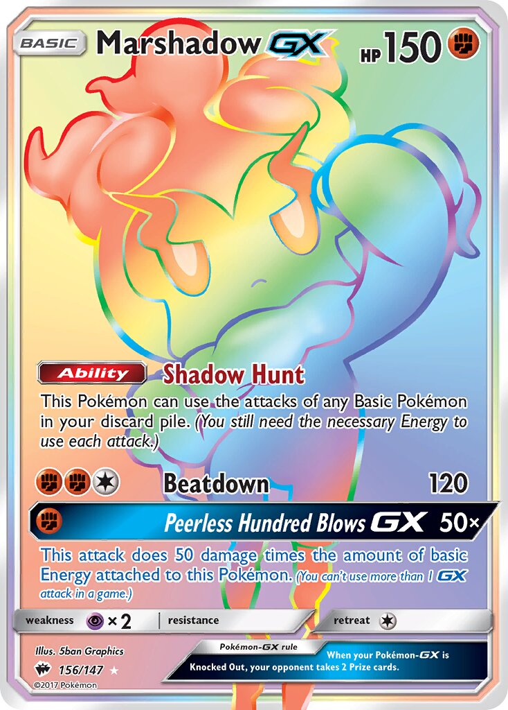 Marshadow-GX 156/147 — Burning Shadows (English Pokémon TCG card)