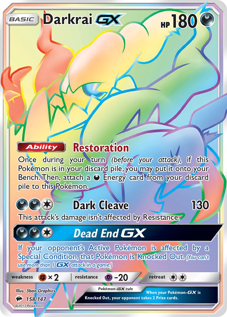 Darkrai-GX 158/147 — Burning Shadows (English Pokémon TCG card)